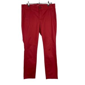 J. Crew Red Frankie Stretch Cotton Blend Mid-Rise Ankle Crop Pants Women's Sz 4